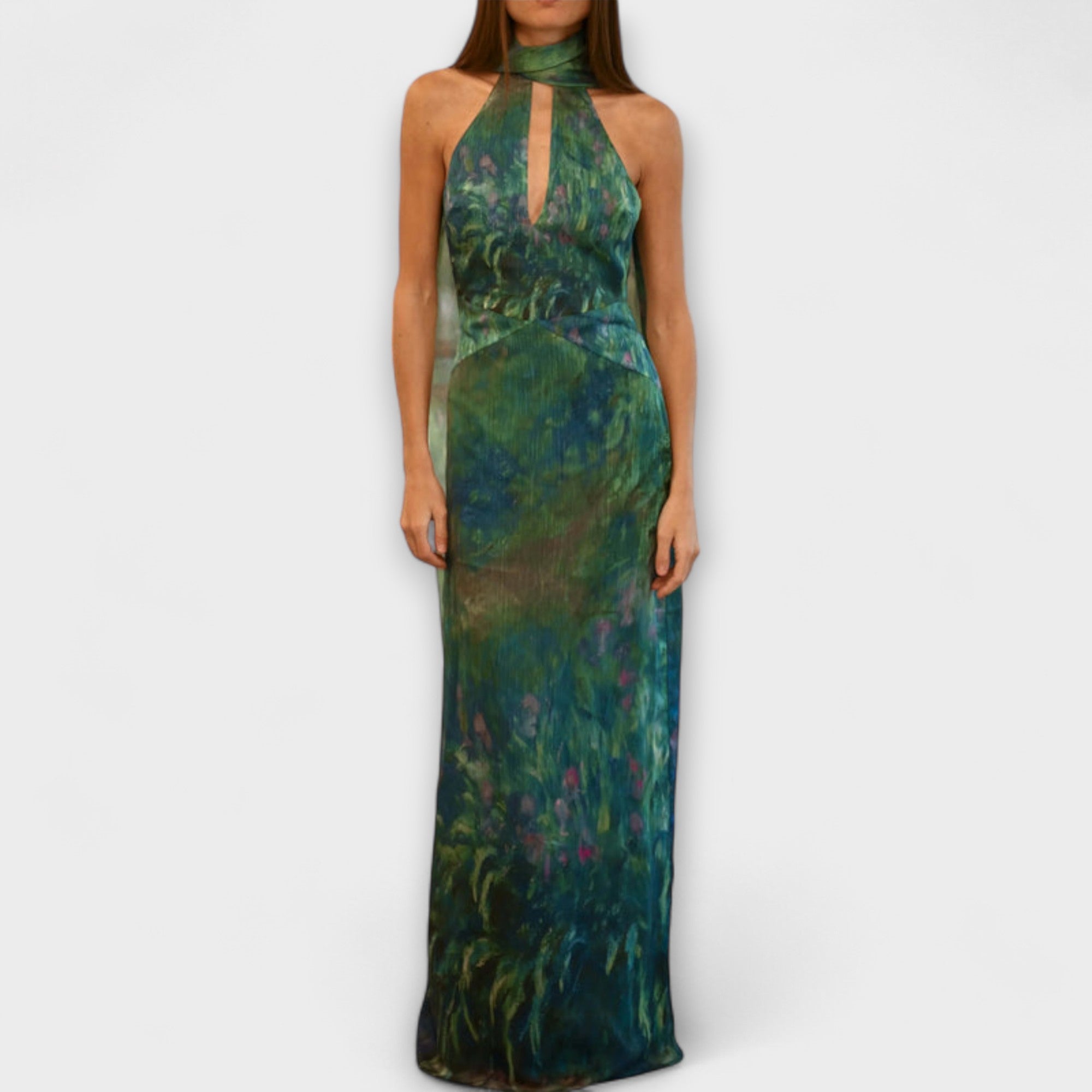 Iris Print Maxi Dress