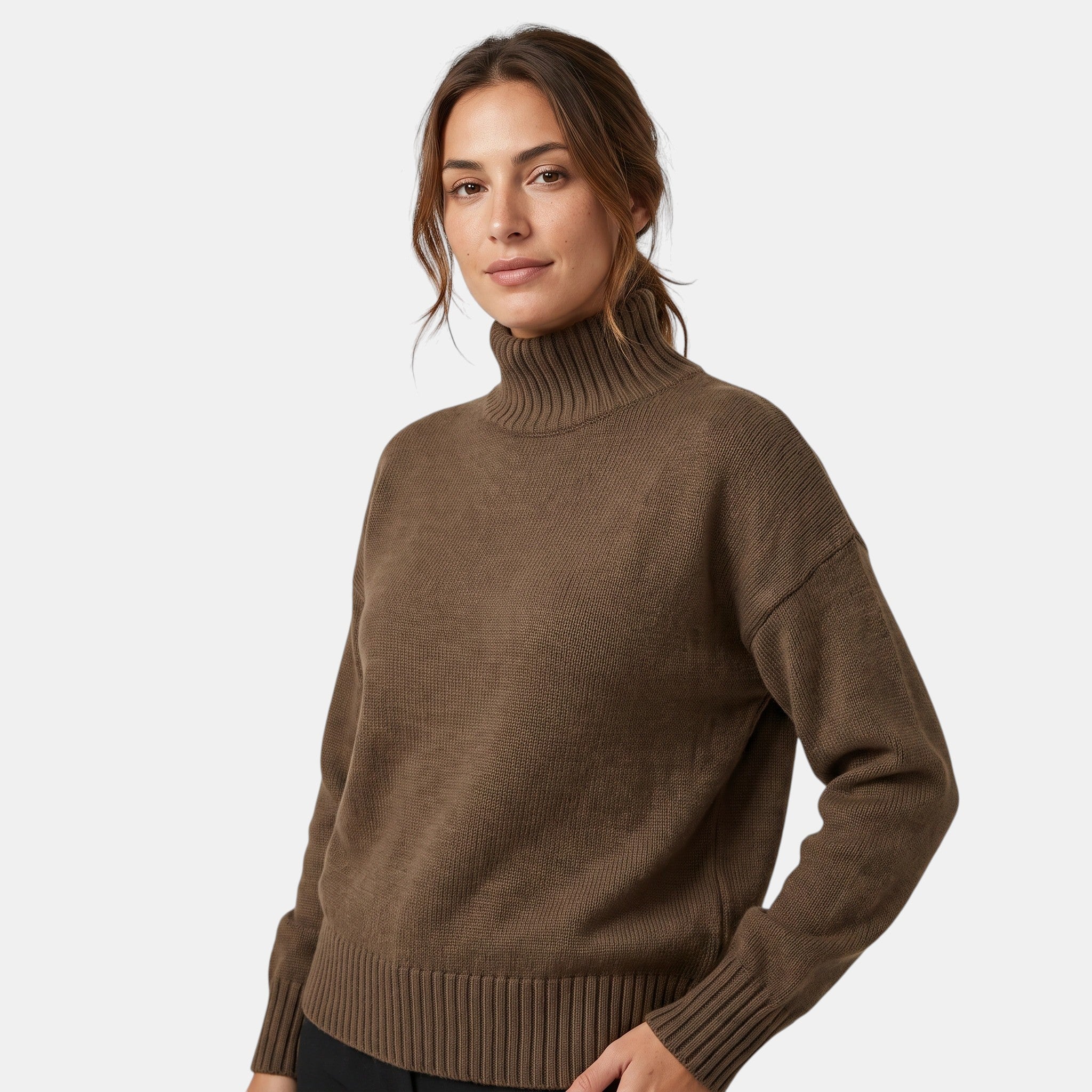 NAJAS | Women's Relaxed Fit Turtleneck Knit Sweater