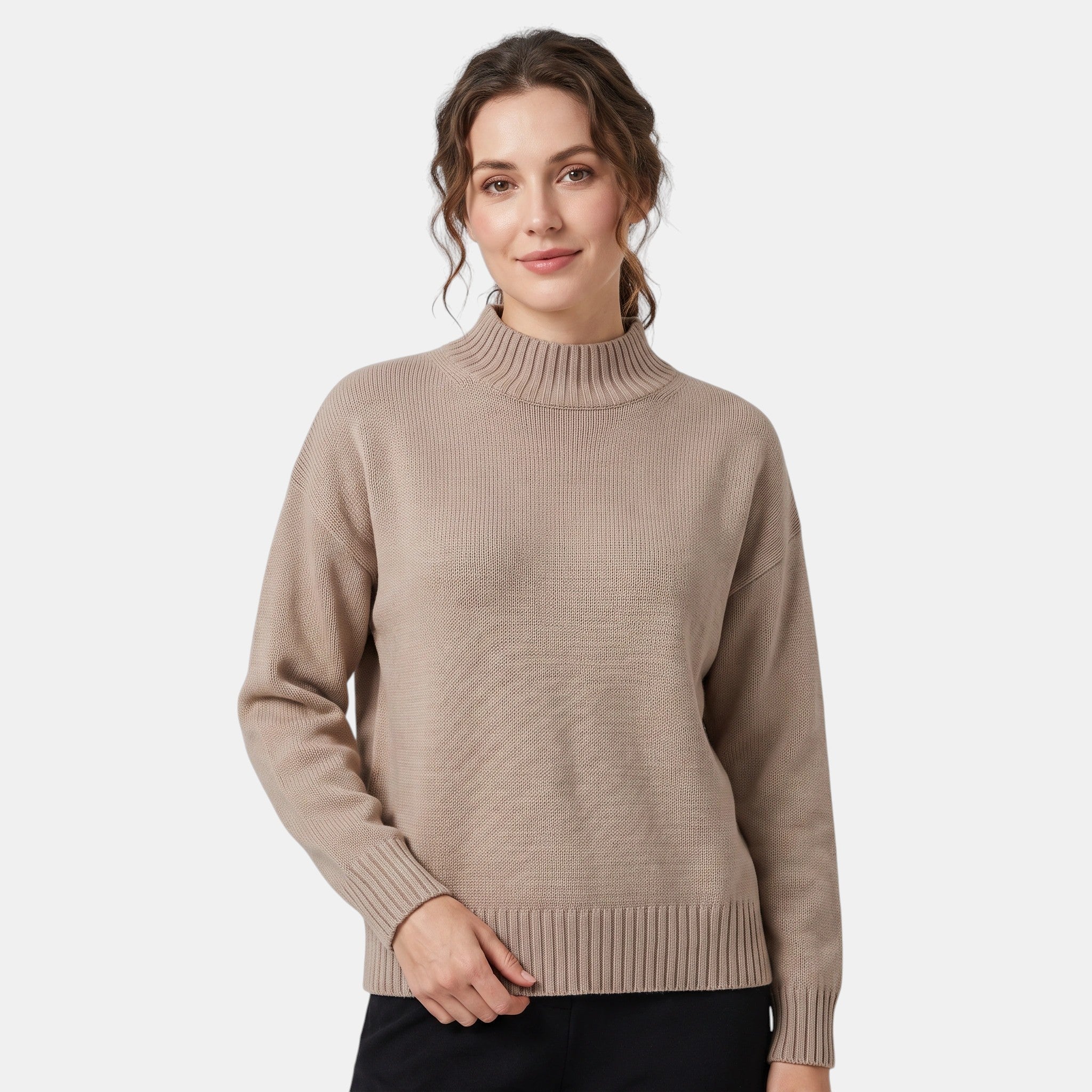 NAJAS | Women's Relaxed Fit Turtleneck Knit Sweater