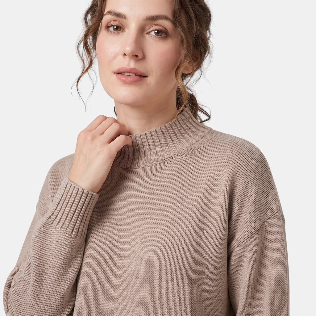 NAJAS | Women's Relaxed Fit Turtleneck Knit Sweater