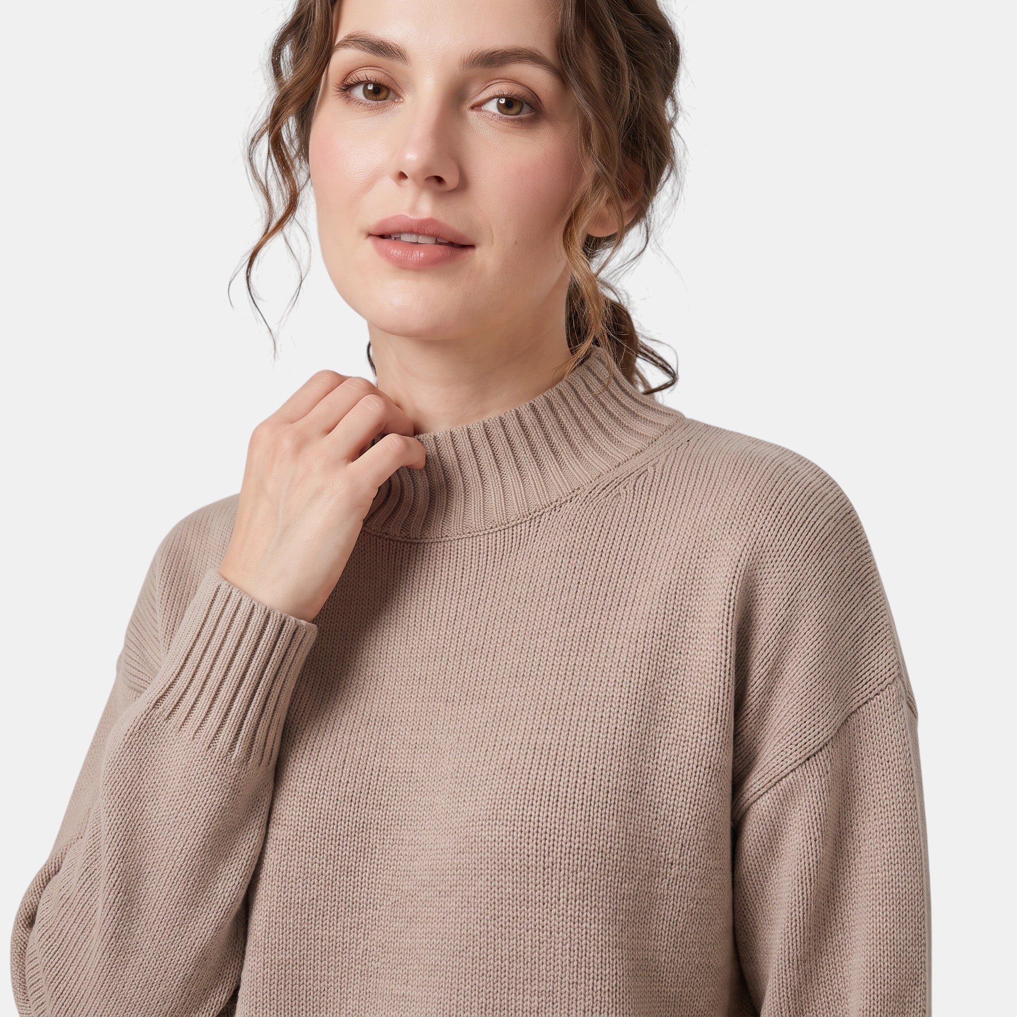 NAJAS | Women's Relaxed Fit Turtleneck Knit Sweater
