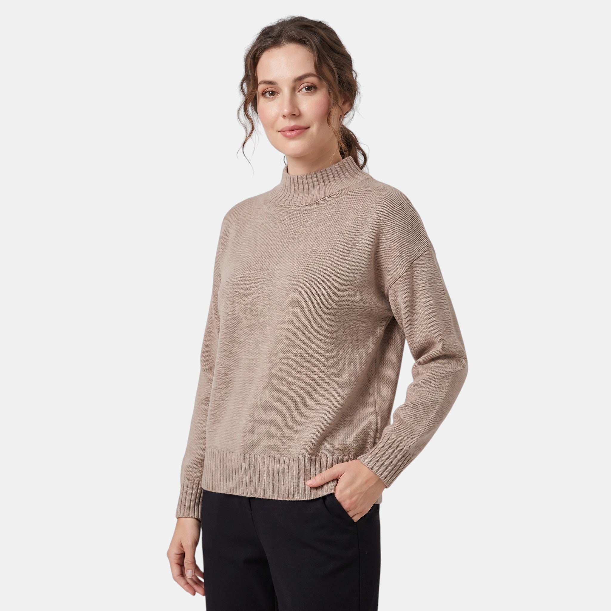 NAJAS | Women's Relaxed Fit Turtleneck Knit Sweater