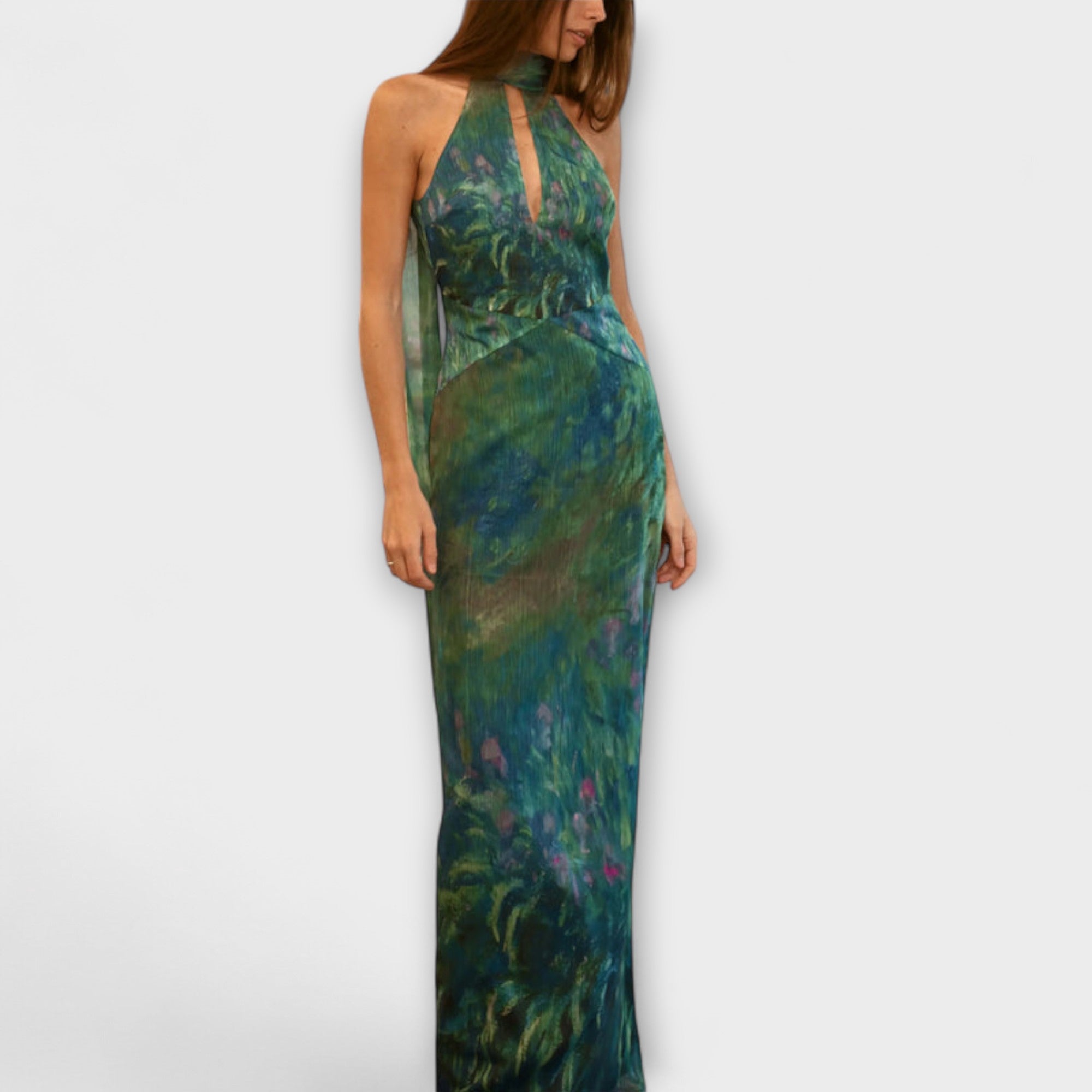 Iris Print Maxi Dress