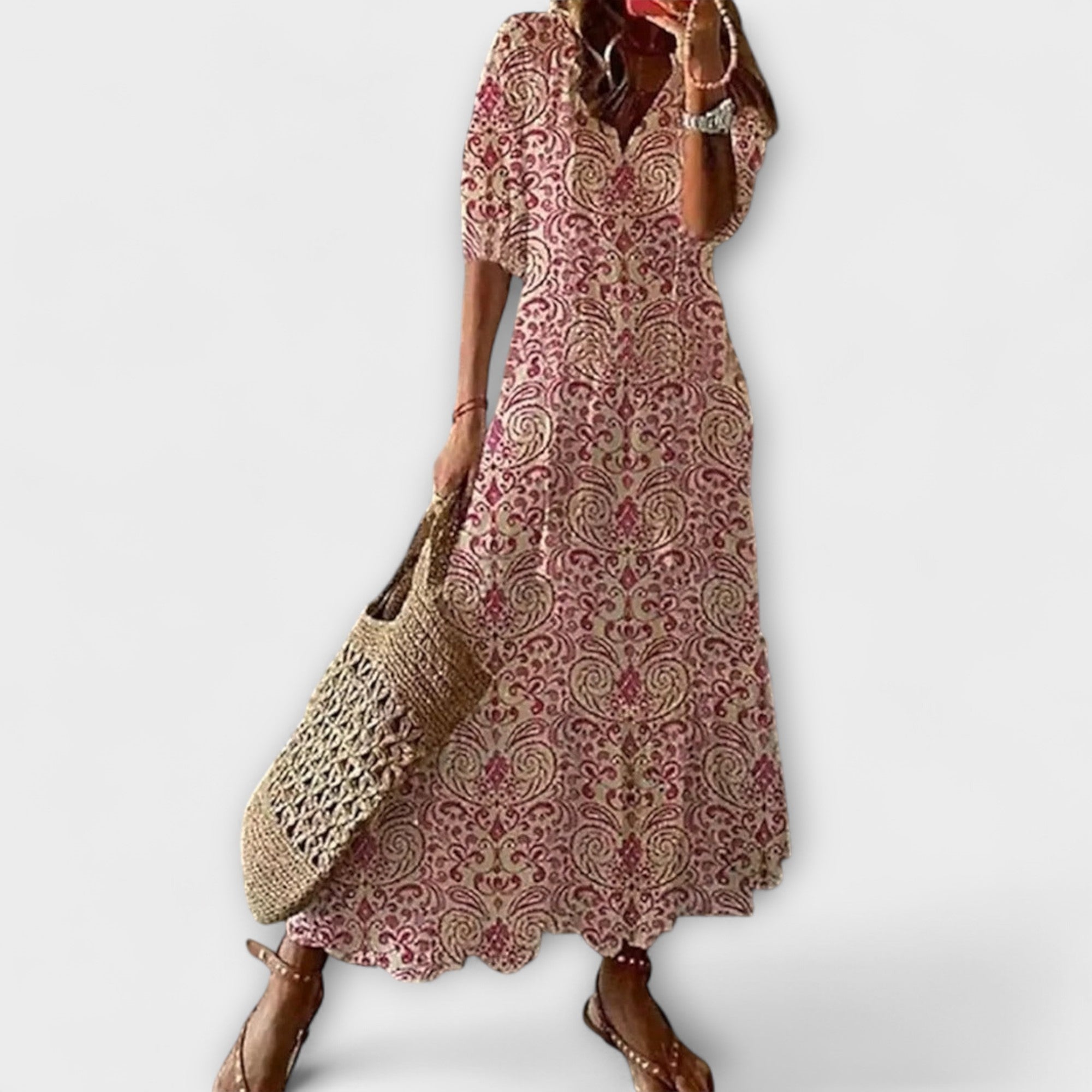 Women's Bohemian Summer Dress with Flowing Silhouette