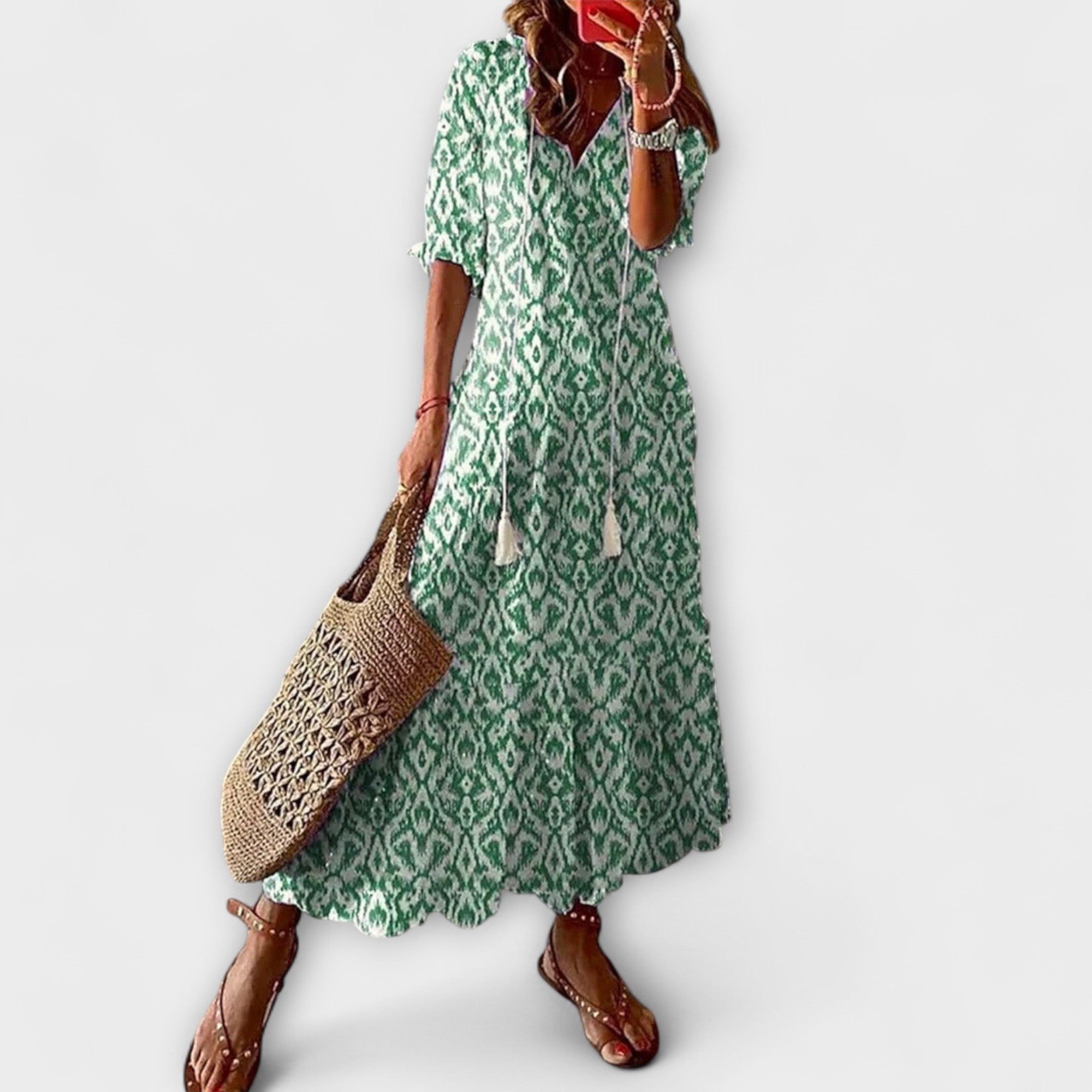 Women's Bohemian Summer Dress with Flowing Silhouette