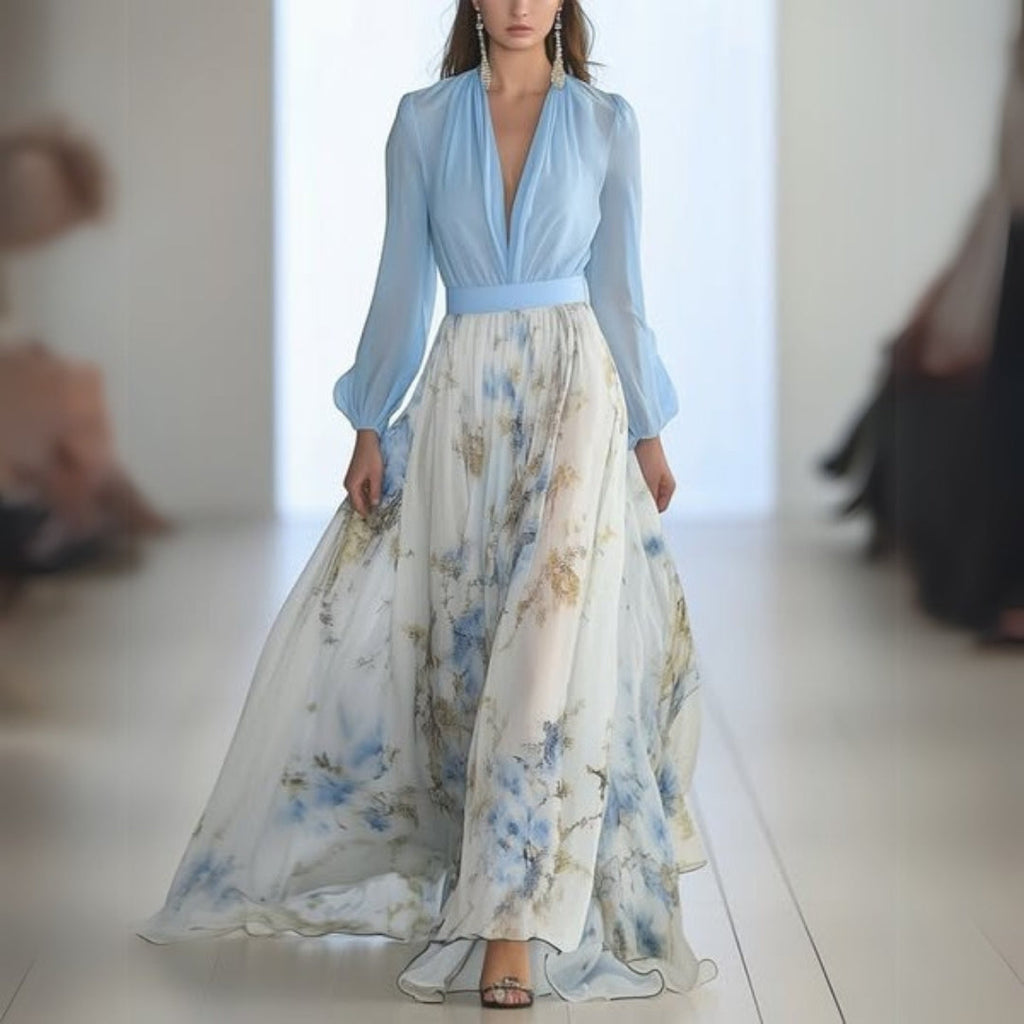 Women's Enchanted Seasonal Floral Print Maxi Dress