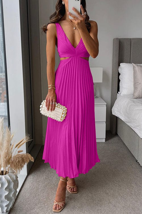 Elegant Pleated Midi Dress