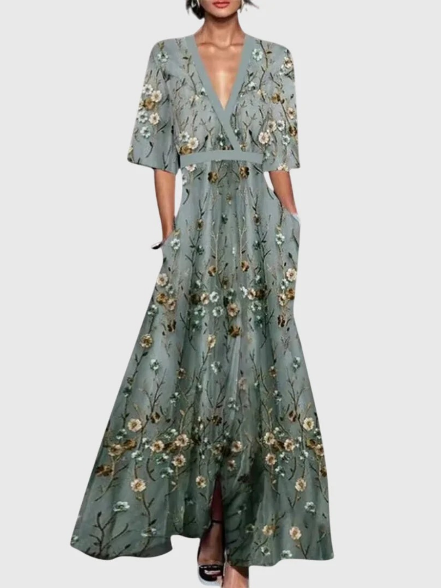 Elegant Spring Floral Maxi Dress