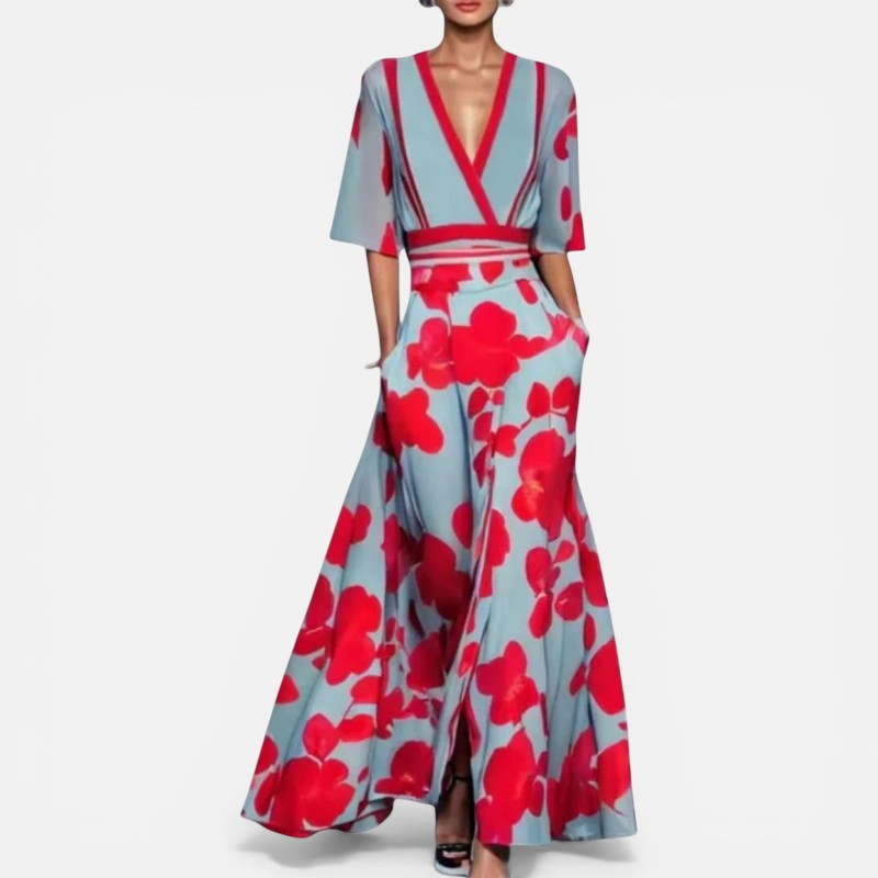 Elegant Spring Floral Maxi Dress