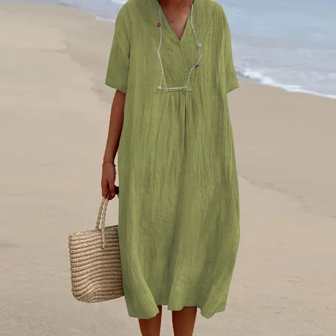 Women's Relaxed Fit Occasion Beach Midi Summer Dress