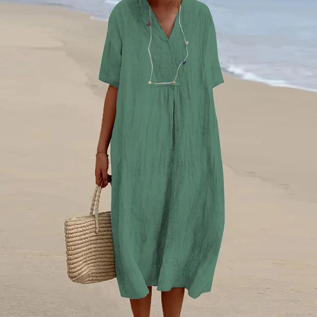 Women's Relaxed Fit Occasion Beach Midi Summer Dress