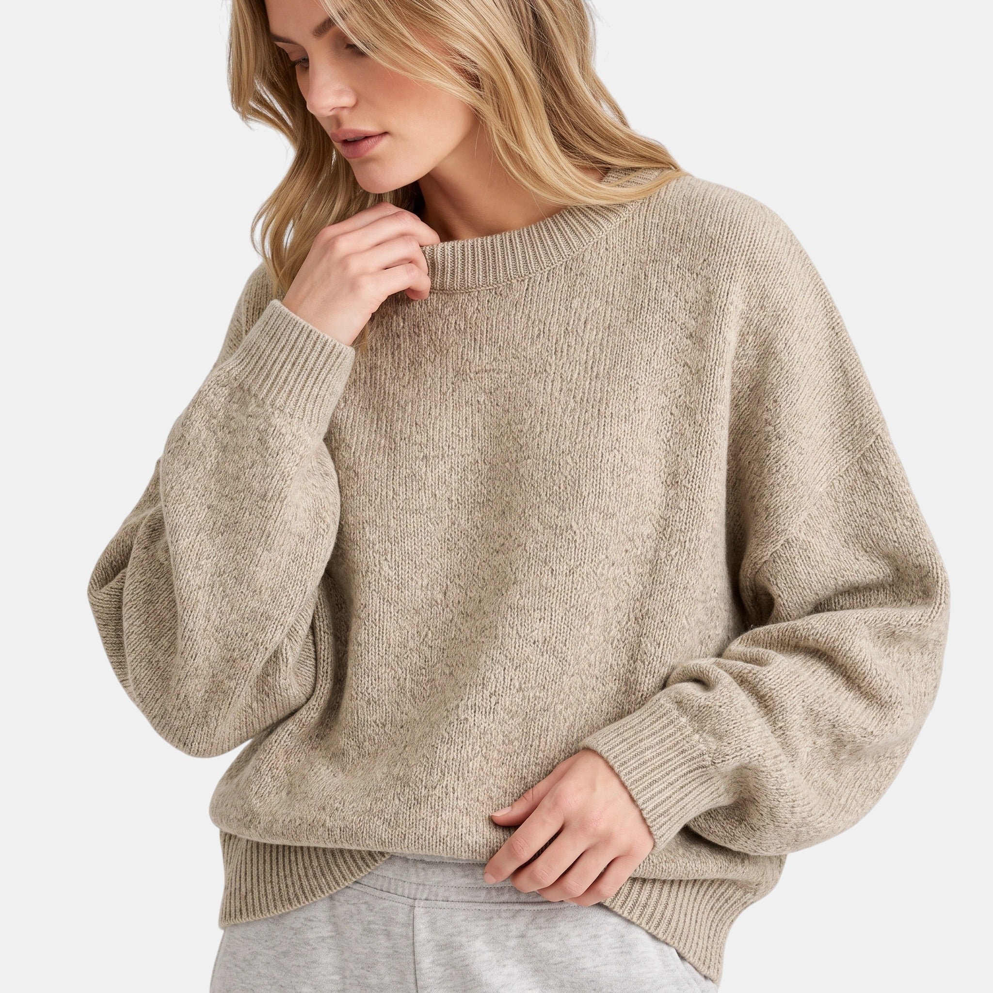 NAJAS | Women's Crew Neck Knitted Jumper with Split Hem