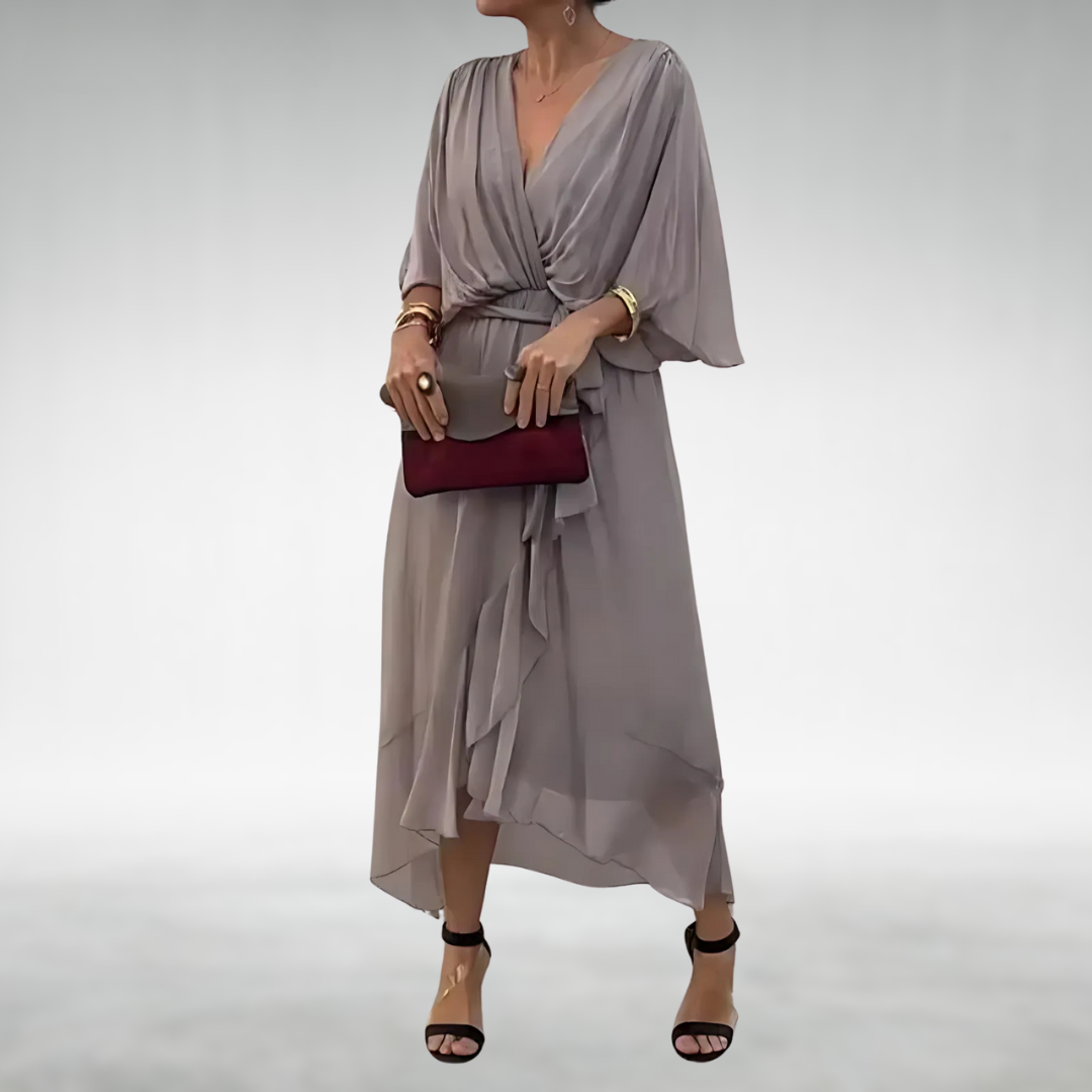Elegant Women's Summer Airy Maxi Dress with V-Neckline