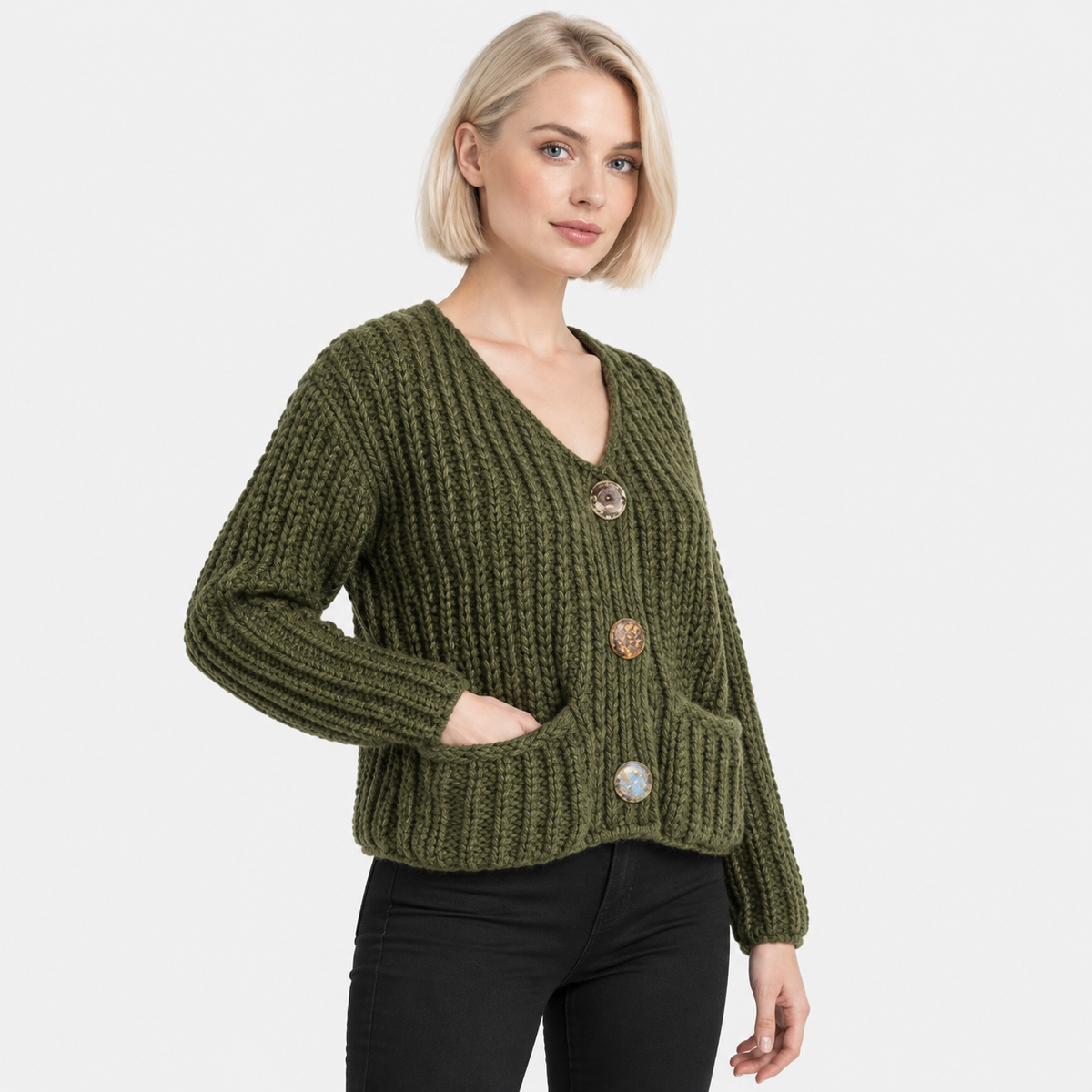 NAJAS | Women’s Single Breasted Coat Double Pocket Elegant Outerwear
