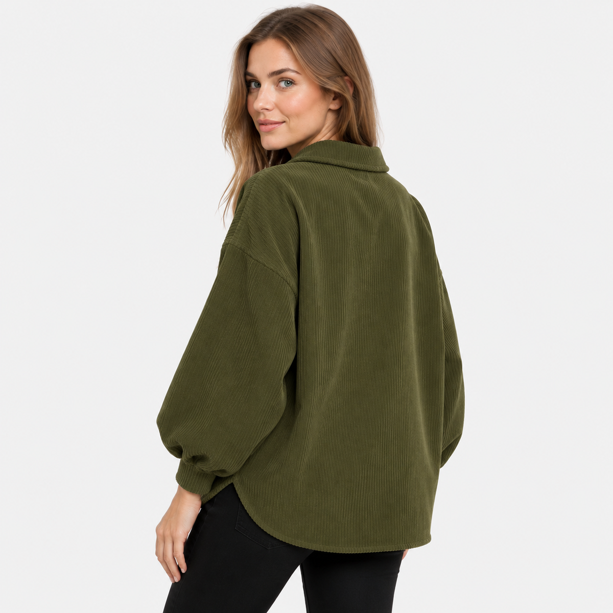 NAJAS | Women’s Corduroy Jacket Oversized Button Vintage Fall Outerwear