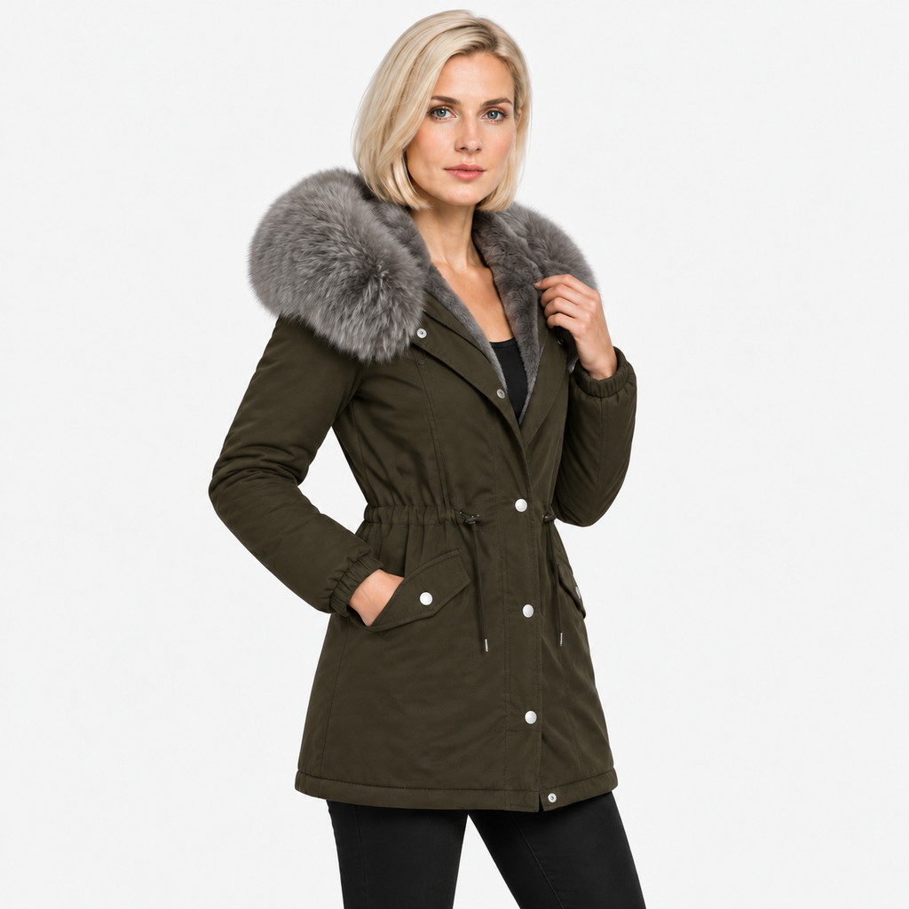 NAJAS | Women's Plush Hooded Jacket Drawstring Warm Winter Outerwear