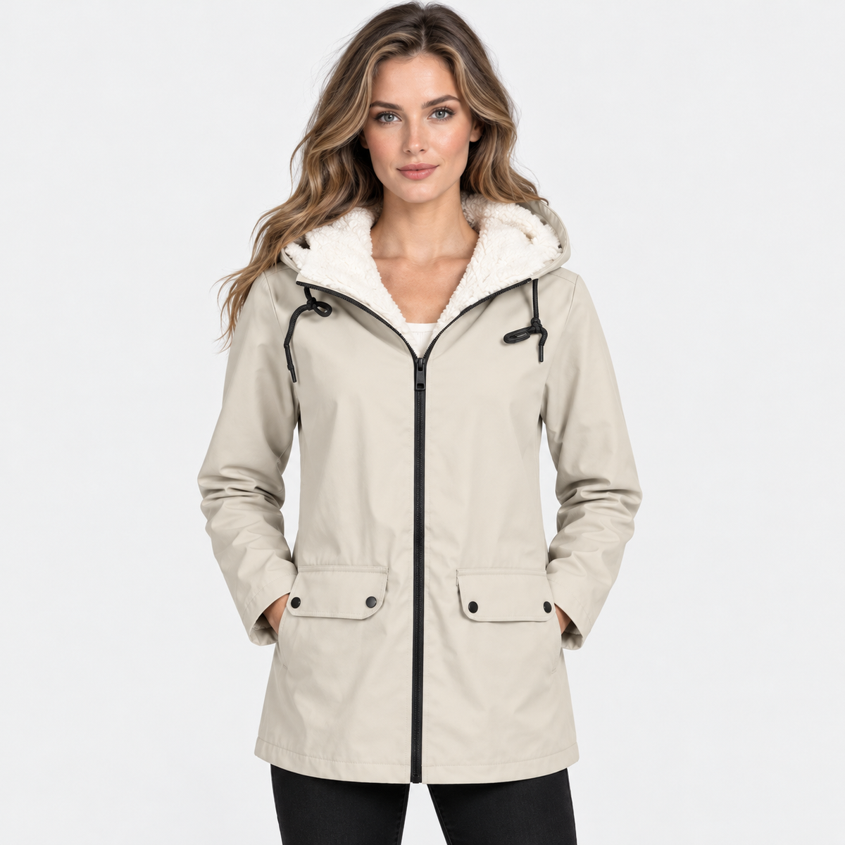 NAJAS | Women's Fleece Lined Hooded Jacket Windproof Winter Outerwear