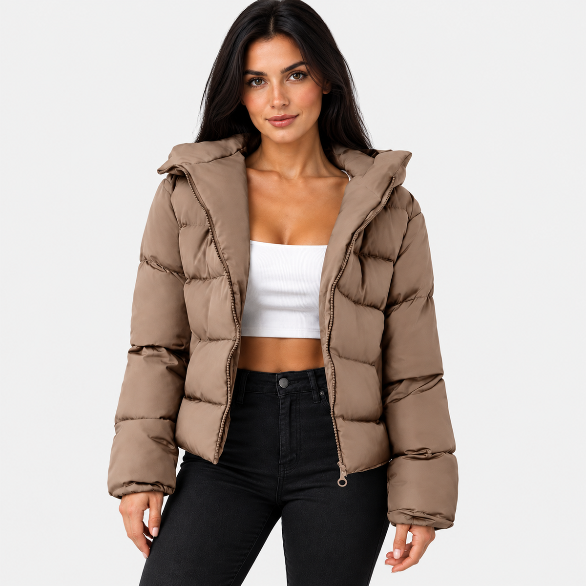 NAJAS | Women’s Zip Hoodie Jacket Solid Color Long Sleeve Casual Coat