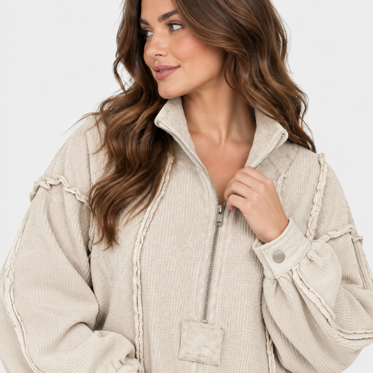 NAJAS | Women’s Pullover Sweater Frayed Hem Casual Fall Winter Knit Top