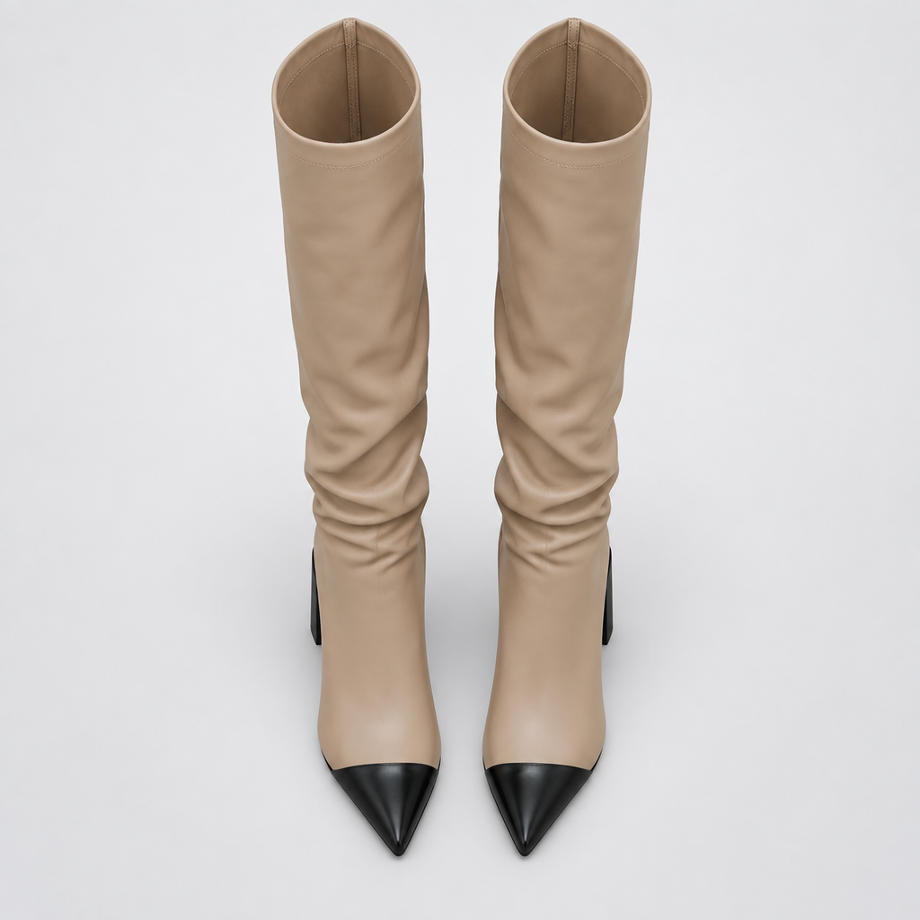 NAJAS | Women’s Over Knee Knight Boots PU Leather High Heel Platform