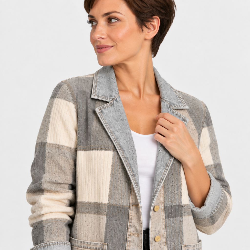 NAJAS | Women’s Plaid Cardigan Coat Mid Length Vintage Spring Fall Outerwear