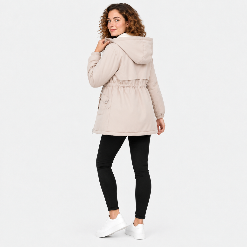 NAJAS | Women’s Fleece Lined Trench Coat Mid Length Winter Jacket