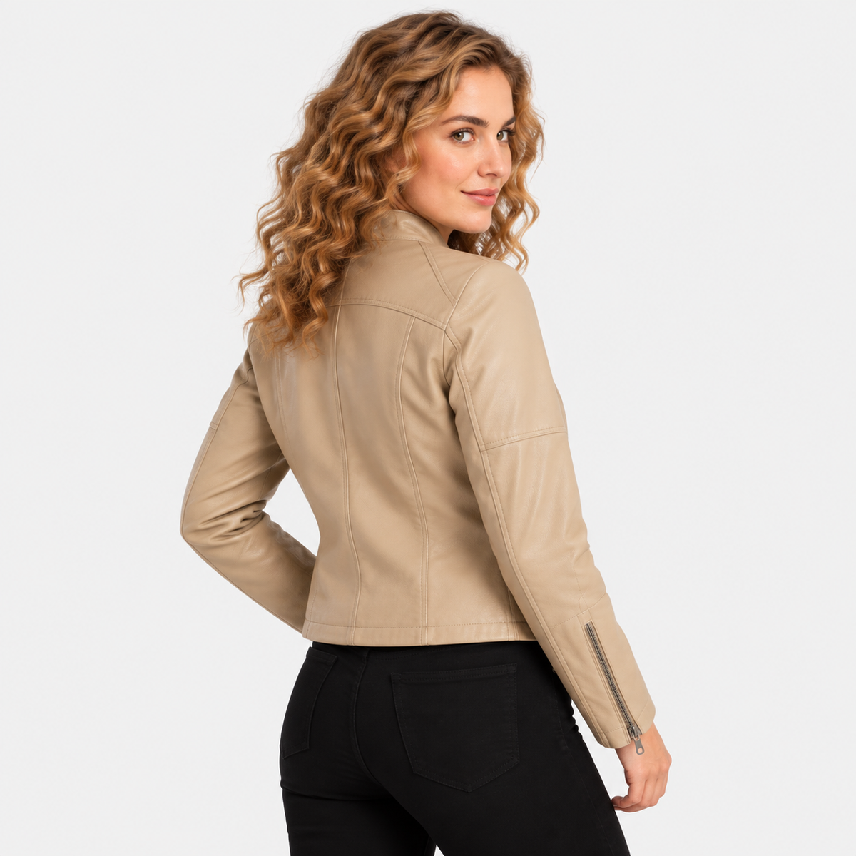 NAJAS | Women’s Leather Jacket Soft Leather Classic Fit Casual Outerwear