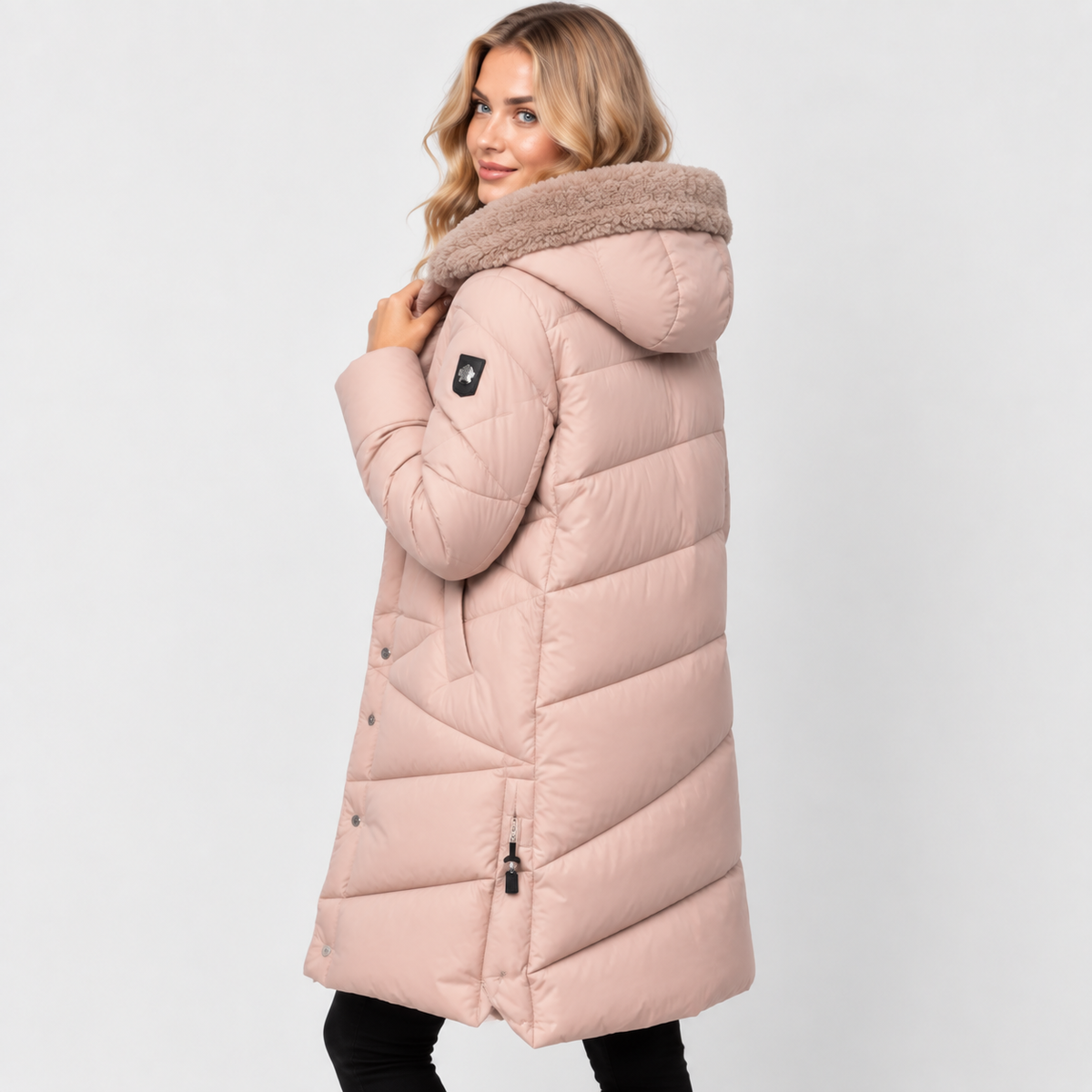NAJAS | Women’s Mid Length Winter Coat Elegant Commuter Jacket with Pockets