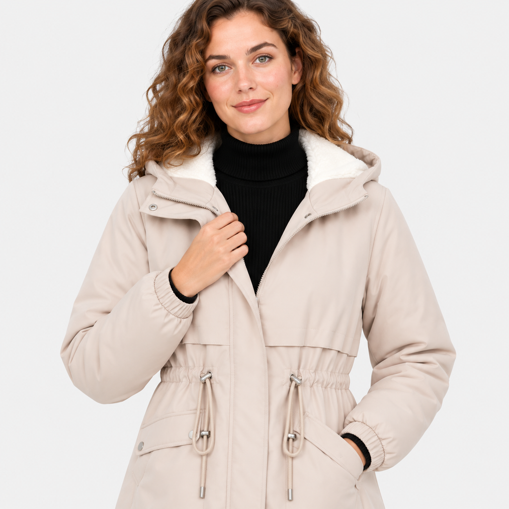 NAJAS | Women’s Fleece Lined Trench Coat Mid Length Winter Jacket