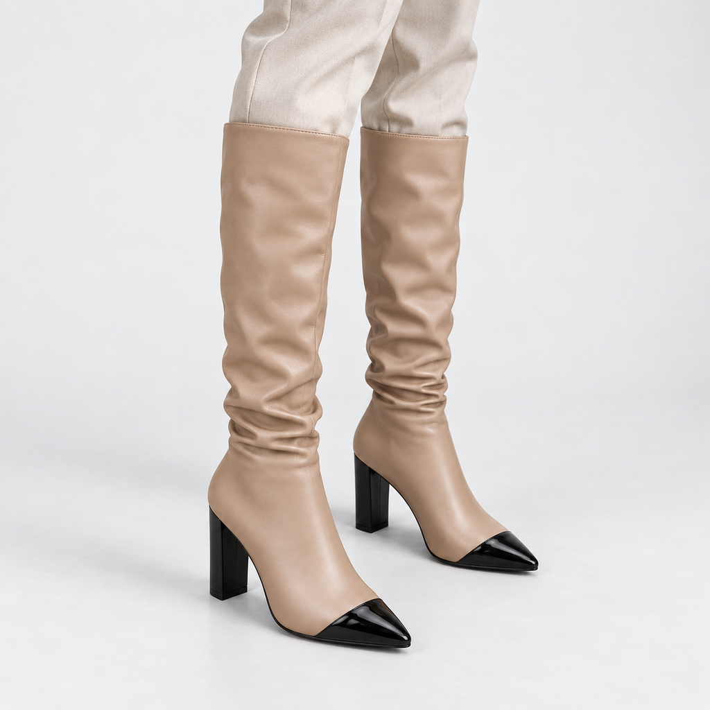 NAJAS | Women’s Over Knee Knight Boots PU Leather High Heel Platform