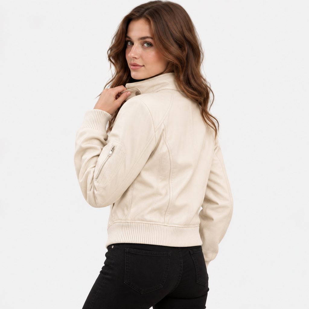 NAJAS | Women’s Retro Leather Look Jacket Loose Fit Casual Coat