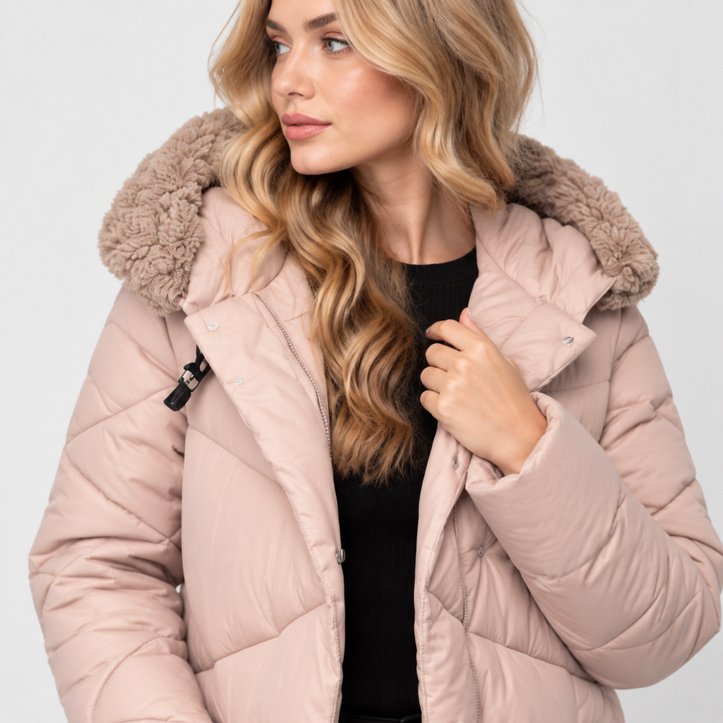 NAJAS | Women’s Mid Length Winter Coat Elegant Commuter Jacket with Pockets