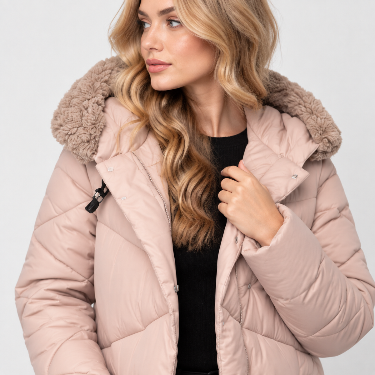 NAJAS | Women’s Mid Length Winter Coat Elegant Commuter Jacket with Pockets