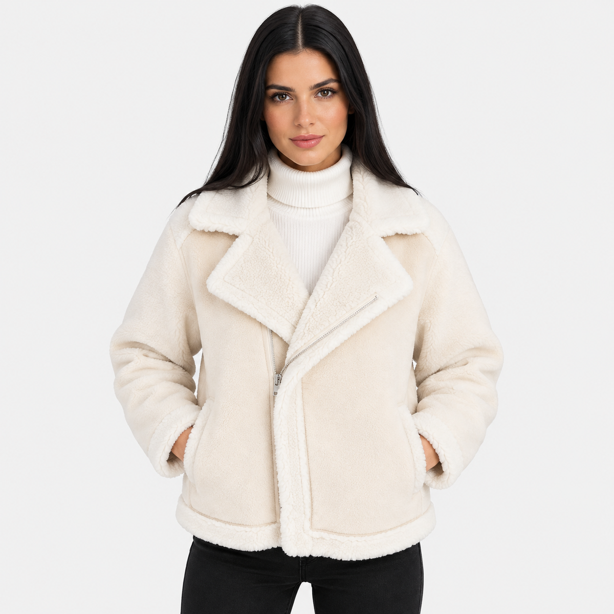 NAJAS | Women’s Short Jacket Lamb Velvet Style Casual Fashion Coat