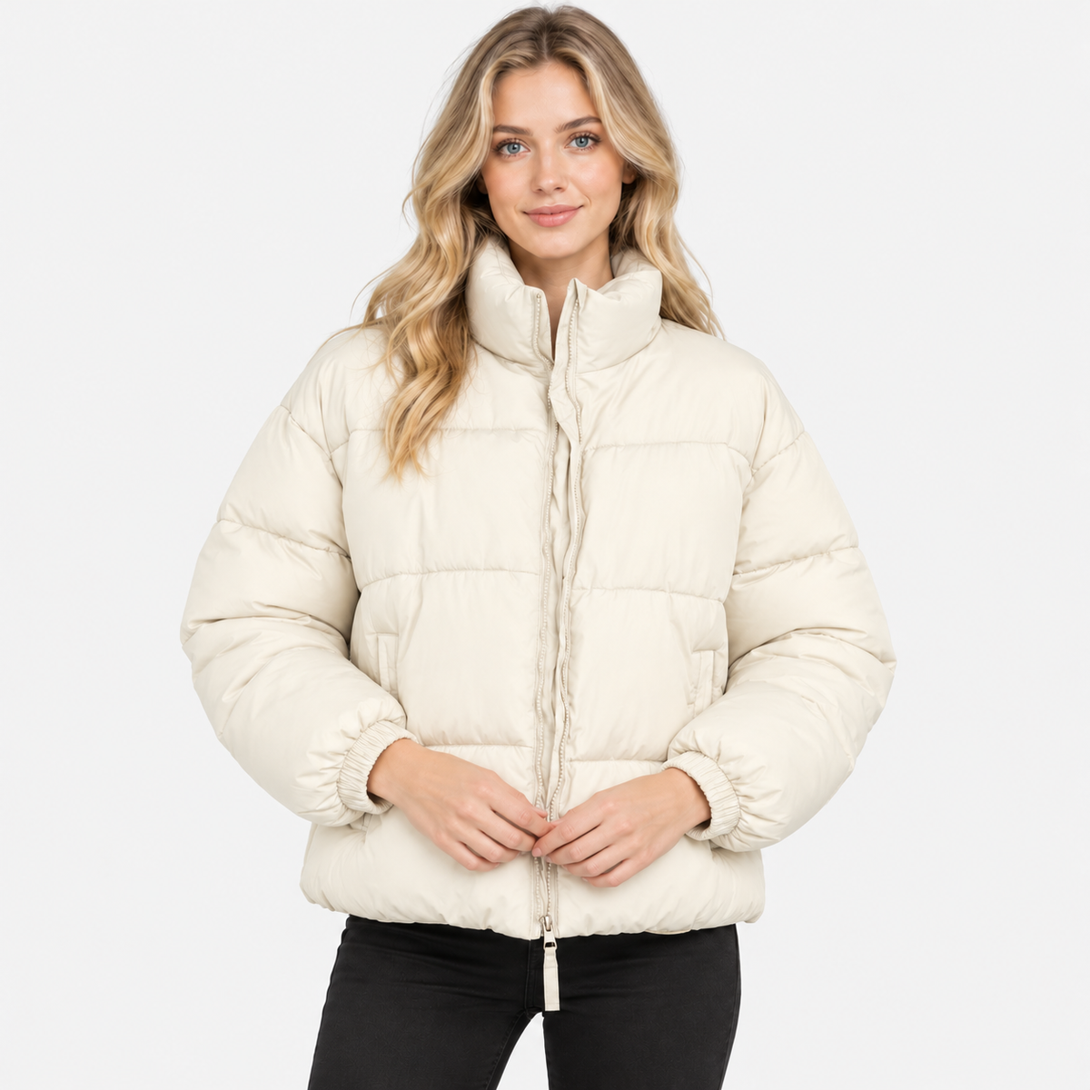 NAJAS | Women’s Puffer Jacket Cotton Filled Stand Collar Winter Outerwear