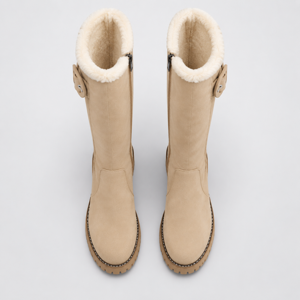NAJAS | Women’s Knee High Boots Suede Upper Rubber Sole Casual Shoes