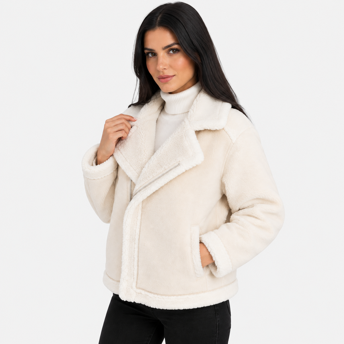 NAJAS | Women’s Short Jacket Lamb Velvet Style Casual Fashion Coat