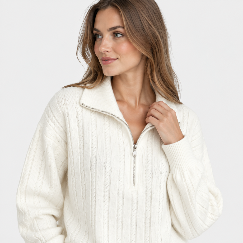 NAJAS | Women’s Knit Sweater Zip Up Pullover Thick Warm Casual Top