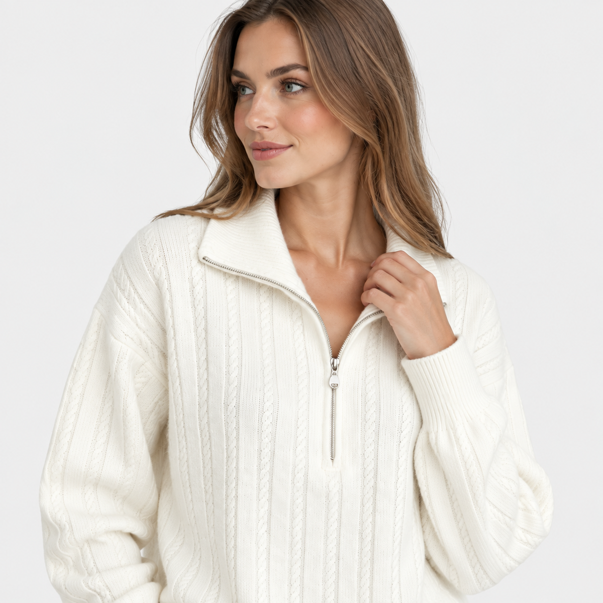 NAJAS | Women’s Knit Sweater Zip Up Pullover Thick Warm Casual Top