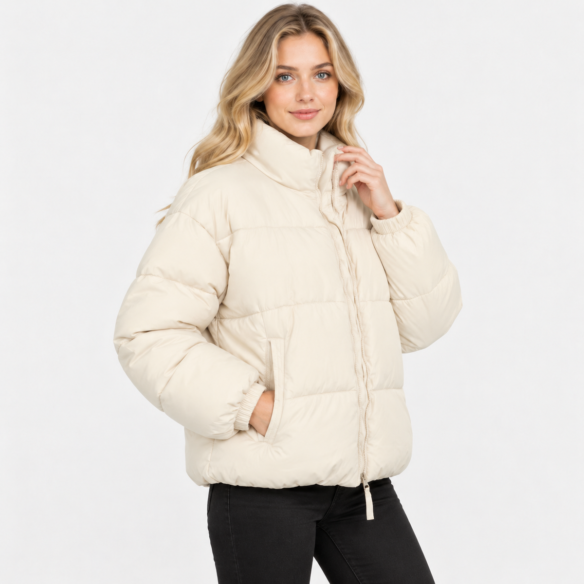 NAJAS | Women’s Puffer Jacket Cotton Filled Stand Collar Winter Outerwear