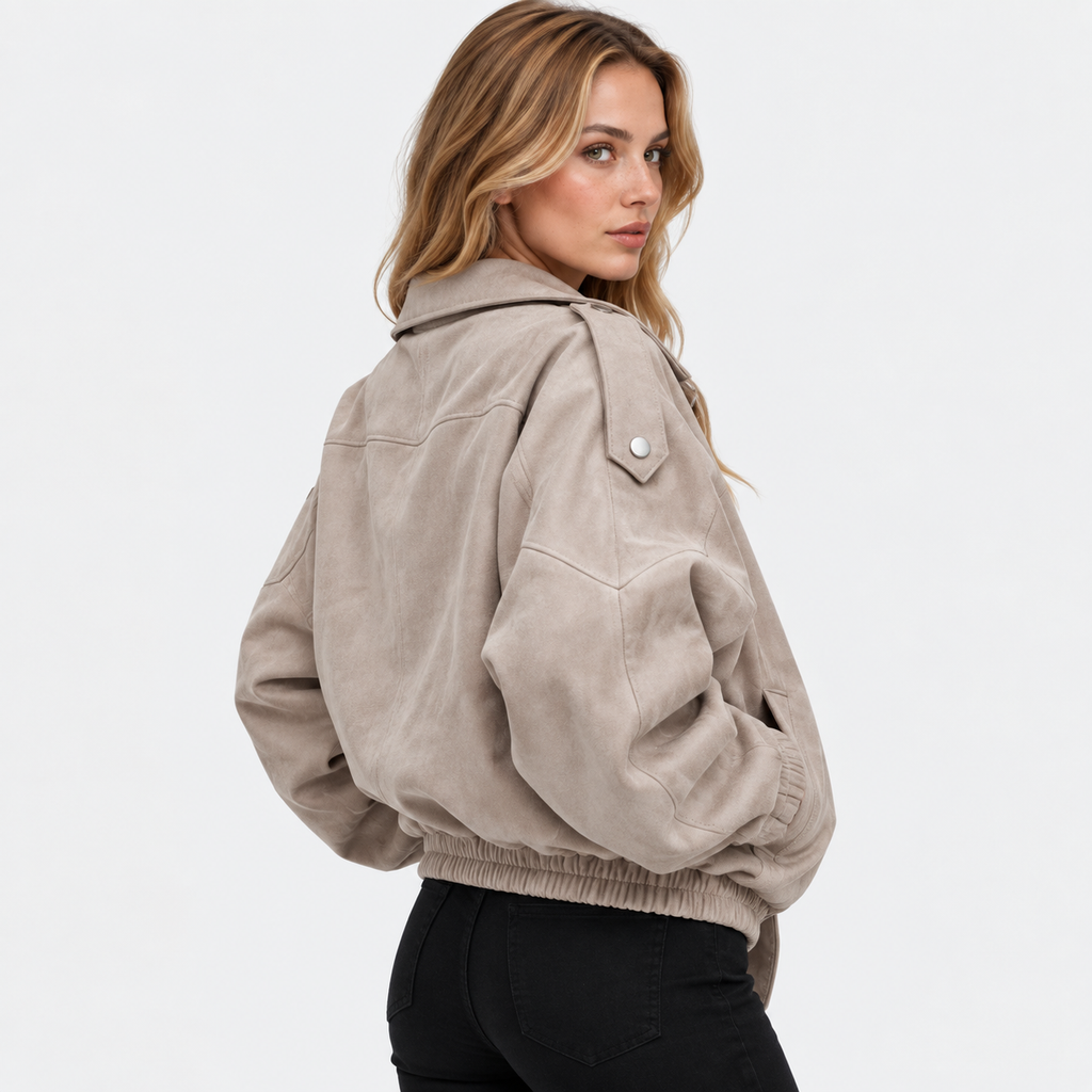 NAJAS | Women’s Short Lapel Jacket Loose Fit Casual Fall Outerwear