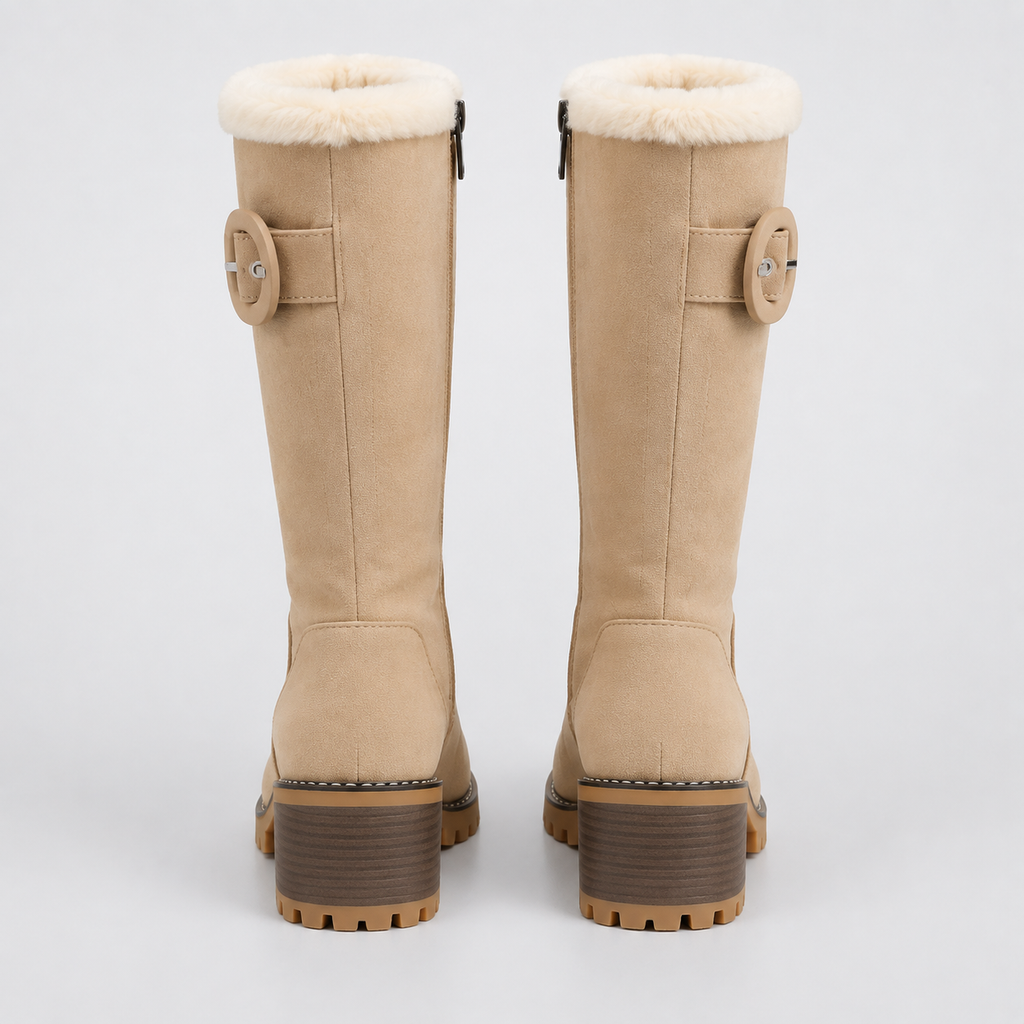 NAJAS | Women’s Knee High Boots Suede Upper Rubber Sole Casual Shoes