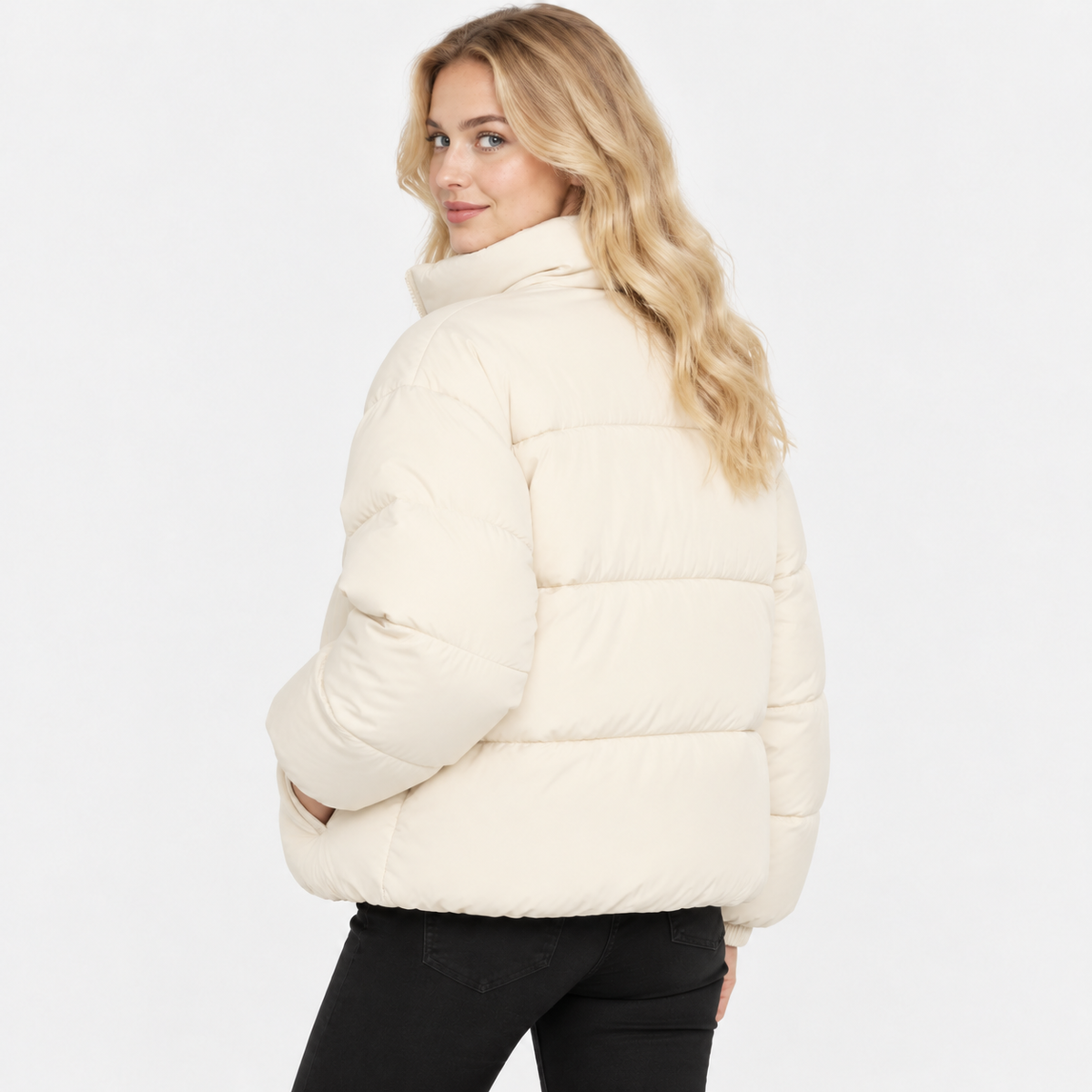NAJAS | Women’s Puffer Jacket Cotton Filled Stand Collar Winter Outerwear