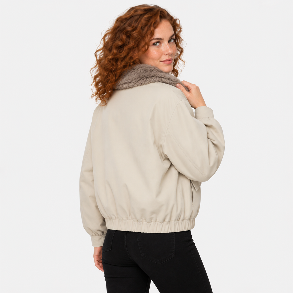NAJAS | Women’s Fur Collar Jacket Vintage Winter Warm Short Outerwear