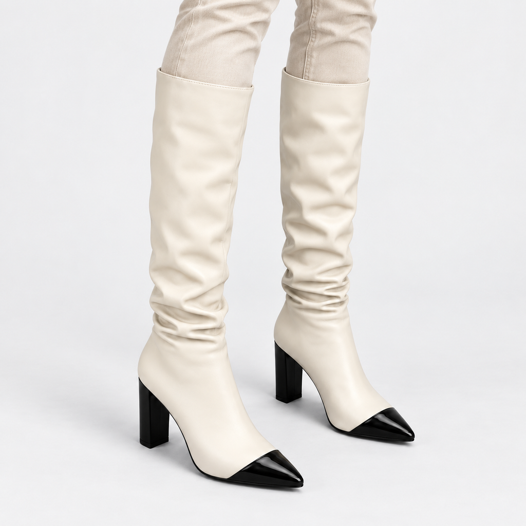NAJAS | Women’s Over Knee Knight Boots PU Leather High Heel Platform
