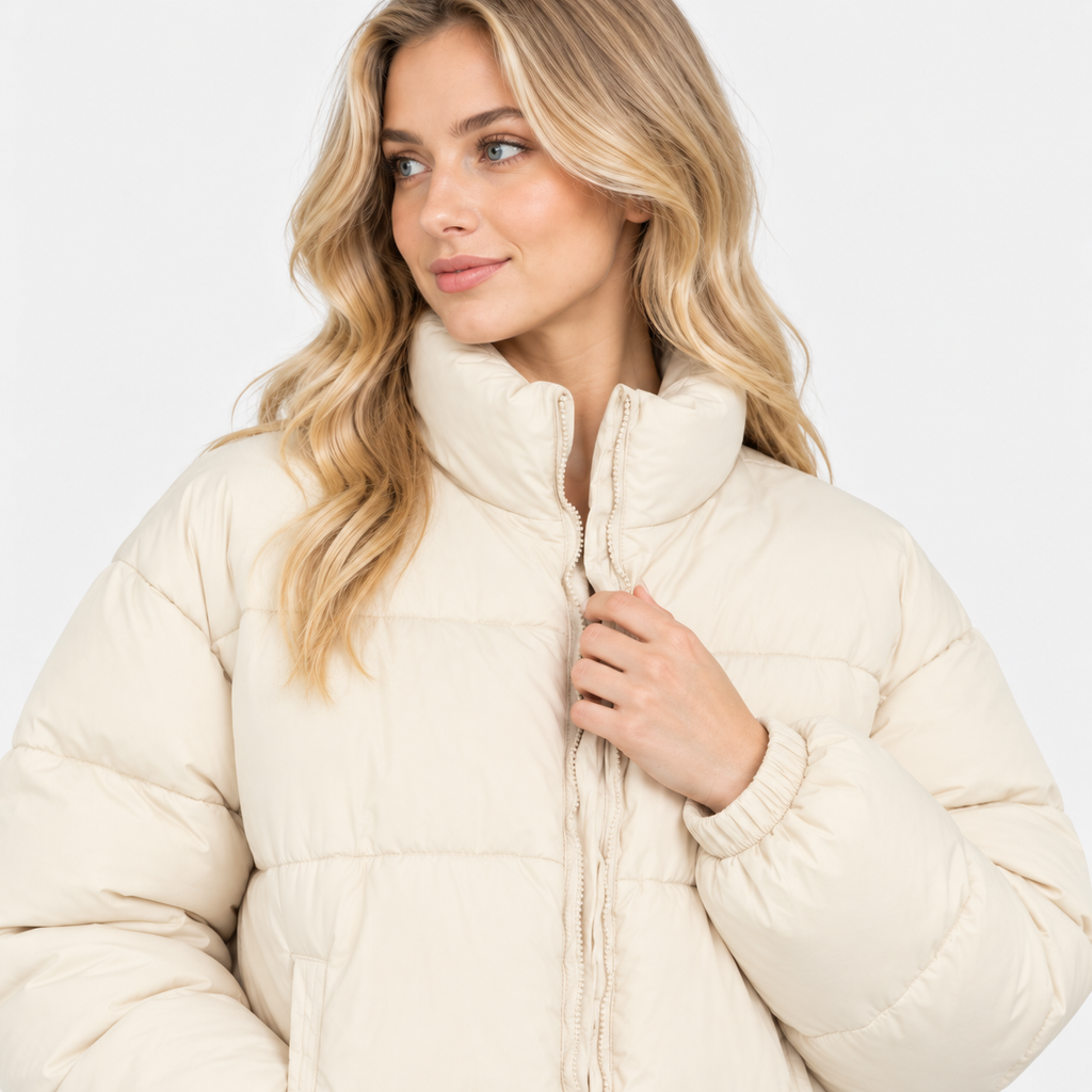 NAJAS | Women’s Puffer Jacket Cotton Filled Stand Collar Winter Outerwear