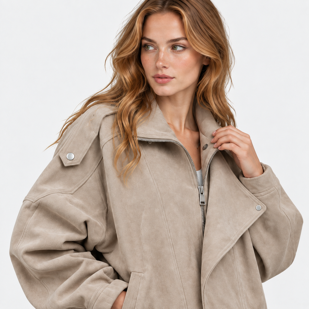 NAJAS | Women’s Short Lapel Jacket Loose Fit Casual Fall Outerwear