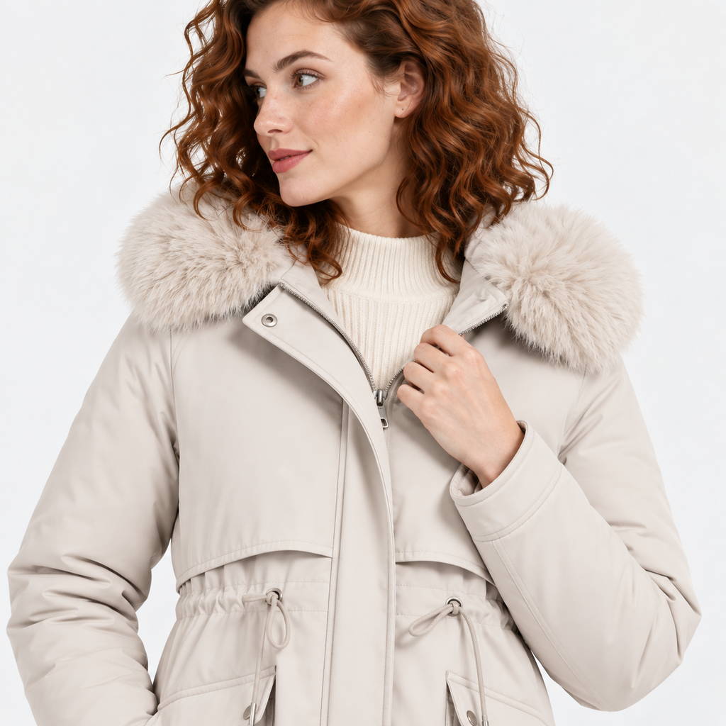 NAJAS | Women's Fur Lined Hooded Winter Parka with Loose Fit