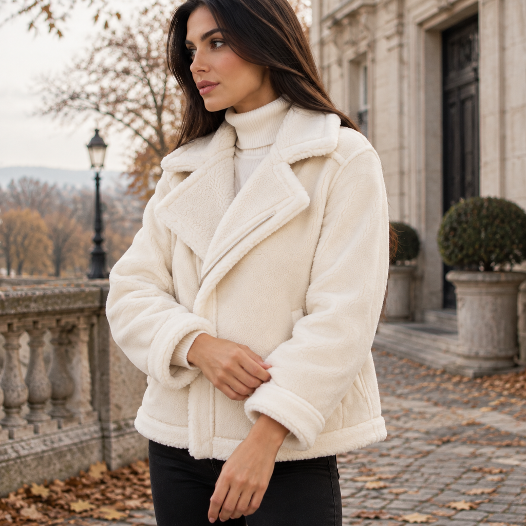 NAJAS | Women’s Short Jacket Lamb Velvet Style Casual Fashion Coat