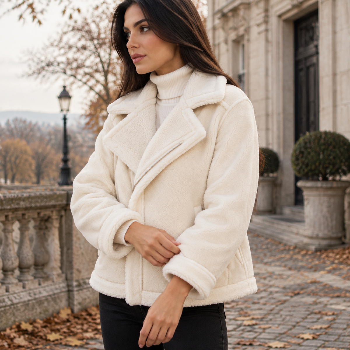 NAJAS | Women’s Short Jacket Lamb Velvet Style Casual Fashion Coat